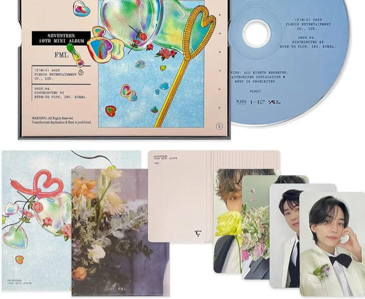 6. Seventeen (HYBE)- Fml album ver. IDR price list : 200 - 300 Rp. Included : 1 cd, 1 set photocard mem (1 of 13 mem random), 3 selca random mem (3 of 13 mem), Photobook colection (for pc 1 on 13 mem)